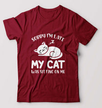 Load image into Gallery viewer, Cat T-Shirt for Men-Maroon-Ektarfa.online