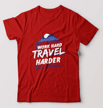 Load image into Gallery viewer, Travel Harder T-Shirt for Men-Red-Ektarfa.online