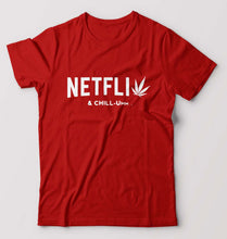 Load image into Gallery viewer, Netflix Weed & Chill T-Shirt for Men-Red-Ektarfa.online