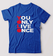 Load image into Gallery viewer, You Live Only Once(YOLO) T-Shirt for Men-Royal Blue-Ektarfa.online