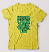 Load image into Gallery viewer, keep calm and vape on T-Shirt for Men-Yellow-Ektarfa.online