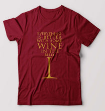 Load image into Gallery viewer, GOT Game Of Thrones Wine In The Belly T-Shirt for Men-Maroon-Ektarfa.online