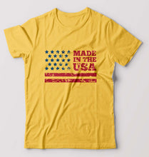 Load image into Gallery viewer, USA America T-Shirt for Men-Golden Yellow-Ektarfa.online
