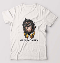 Load image into Gallery viewer, Geek Monkey T-Shirt for Men-White-Ektarfa.online