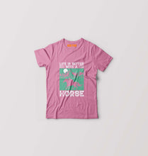 Load image into Gallery viewer, Horse Riding Kids T-Shirt for Boy/Girl-Pink-Ektarfa.online
