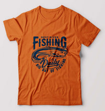 Load image into Gallery viewer, Fishing T-Shirt for Men-Orange-Ektarfa.online