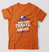 Load image into Gallery viewer, Travel Harder T-Shirt for Men-Orange-Ektarfa.online