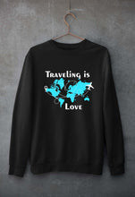 Load image into Gallery viewer, Traveling is Love Unisex Sweatshirt for Men/Women-Black-Ektarfa.online