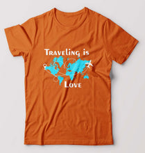 Load image into Gallery viewer, Traveling is Love T-Shirt for Men-Orange-Ektarfa.online