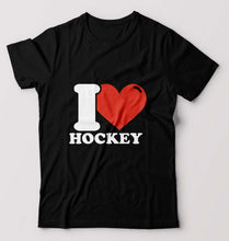 Load image into Gallery viewer, I Love Hockey T-Shirt for Men-Black-Ektarfa.online