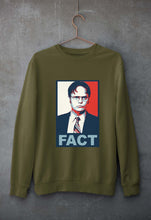 Load image into Gallery viewer, Dwight Schrute Fact Unisex Sweatshirt for Men/Women-Olive Green-Ektarfa.online