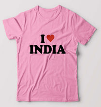 Load image into Gallery viewer, I Love India T-Shirt for Men-Light Baby Pink-Ektarfa.online