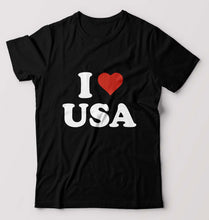 Load image into Gallery viewer, I Love USA T-Shirt for Men-Black-Ektarfa.online