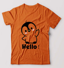 Load image into Gallery viewer, Penguin Hello T-Shirt for Men-Orange-Ektarfa.online