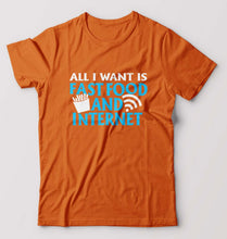 Load image into Gallery viewer, Fast Food and Internet T-Shirt for Men-Orange-Ektarfa.online