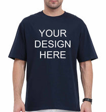 Load image into Gallery viewer, Customized-Custom-Personalized Oversized T-Shirt for Men-Navy Blue-Ektarfa.online