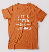 Load image into Gallery viewer, Life Football T-Shirt for Men-Orange-Ektarfa.online