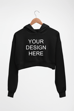 Load image into Gallery viewer, Customized-Custom-Personalized Crop HOODIE FOR WOMEN-Black-Ektarfa.online