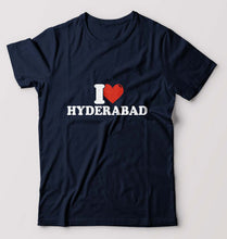 Load image into Gallery viewer, I Love Hyderabad T-Shirt for Men-Navy Blue-Ektarfa.online