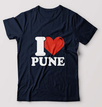 Load image into Gallery viewer, I Love Pune T-Shirt for Men-Navy Blue-Ektarfa.online