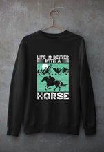 Load image into Gallery viewer, Horse Riding Unisex Sweatshirt for Men/Women-Black-Ektarfa.online