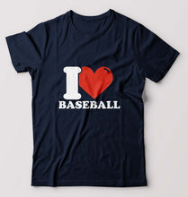 Load image into Gallery viewer, I Love Baseball T-Shirt for Men-Navy Blue-Ektarfa.online