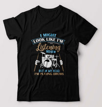 Load image into Gallery viewer, Drummer T-Shirt for Men-Black-Ektarfa.online