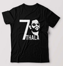 Load image into Gallery viewer, MS Dhoni 07 Thala T-Shirt for Men-Black-Ektarfa.online