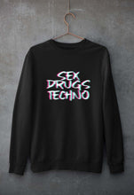 Load image into Gallery viewer, Sex Drugs Techno Unisex Sweatshirt for Men/Women-Black-Ektarfa.online