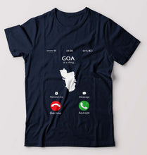 Load image into Gallery viewer, Goa Calling T-Shirt for Men-Navy Blue-Ektarfa.online