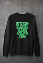 Load image into Gallery viewer, keep calm and vape on Unisex Sweatshirt for Men/Women-Black-Ektarfa.online