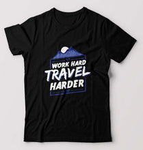 Load image into Gallery viewer, Travel Harder T-Shirt for Men-Black-Ektarfa.online