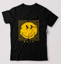 Load image into Gallery viewer, Good Vibes Emoji T-Shirt for Men-Black-Ektarfa.online
