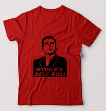 Load image into Gallery viewer, Michael Scott Best Boss T-Shirt for Men-Red-Ektarfa.online