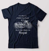 Load image into Gallery viewer, My Enfield made me Royal T-Shirt for Men-Navy Blue-Ektarfa.online