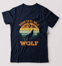 Load image into Gallery viewer, Wolf T-Shirt for Men-Navy Blue-Ektarfa.online