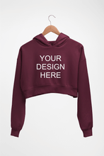 Load image into Gallery viewer, Customized-Custom-Personalized Crop HOODIE FOR WOMEN-Maroon-Ektarfa.online