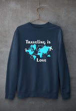Load image into Gallery viewer, Traveling is Love Unisex Sweatshirt for Men/Women-Navy Blue-Ektarfa.online