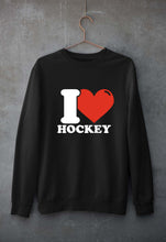 Load image into Gallery viewer, I Love Hockey Unisex Sweatshirt for Men/Women-Black-Ektarfa.online