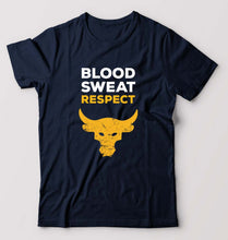 Load image into Gallery viewer, Blood Sweat Respect Gym T-Shirt for Men-Navy Blue-Ektarfa.online
