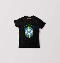 Load image into Gallery viewer, Brazil Football Kids T-Shirt for Boy/Girl-Black-Ektarfa.online