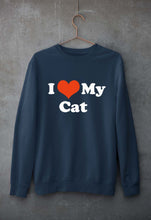 Load image into Gallery viewer, I Love My Cat Unisex Sweatshirt for Men/Women-Navy Blue-Ektarfa.online