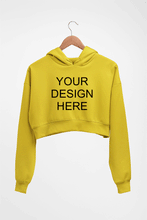 Load image into Gallery viewer, Customized-Custom-Personalized Crop HOODIE FOR WOMEN-Mustard Yellow-Ektarfa.online