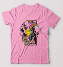 Load image into Gallery viewer, Trippy Psychedelic Skull Emoji T-Shirt for Men-Light Baby Pink-Ektarfa.online
