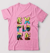 Load image into Gallery viewer, Explore Travel Adventure T-Shirt for Men-Light Baby Pink-Ektarfa.online