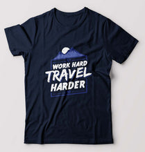 Load image into Gallery viewer, Travel Harder T-Shirt for Men-Navy Blue-Ektarfa.online