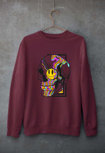 Load image into Gallery viewer, Trippy Psychedelic Skull Emoji Unisex Sweatshirt for Men/Women-Maroon-Ektarfa.online