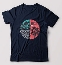 Load image into Gallery viewer, Sunset California T-Shirt for Men-Navy Blue-Ektarfa.online