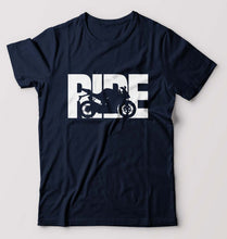 Load image into Gallery viewer, Ride Superbike T-Shirt for Men-Navy Blue-Ektarfa.online