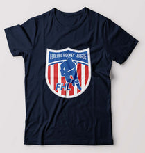 Load image into Gallery viewer, Federal Hockey League T-Shirt for Men-Navy Blue-Ektarfa.online